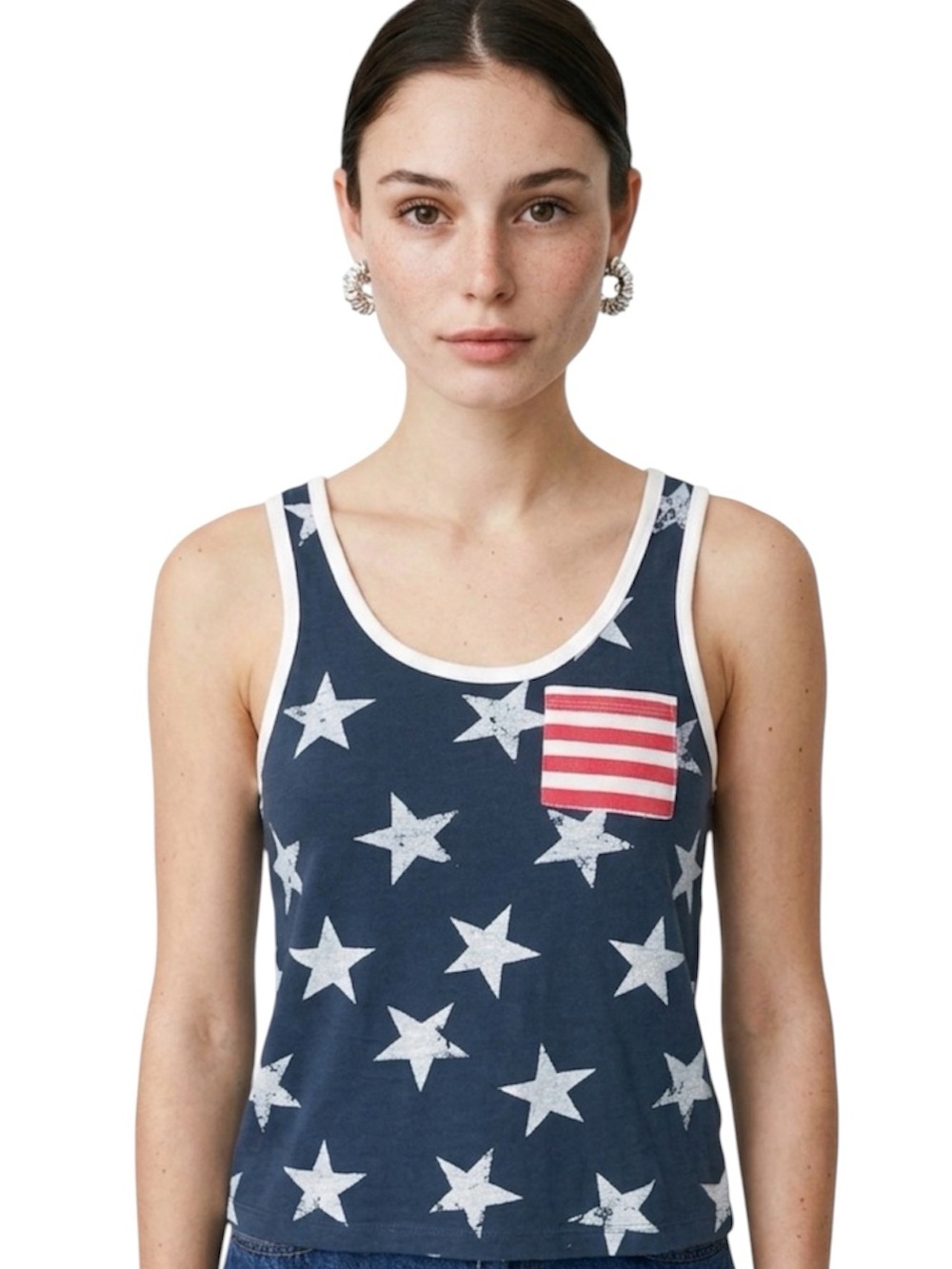 Fifth Sun Patriotic Stars Stripes Tank Top Americana Small